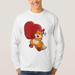 Fox in Liebe mit Herz T-Shirt