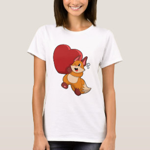 Fox in Liebe mit Herz T-Shirt