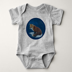 Fox in Snow Baby Bodysuit Baby Strampler