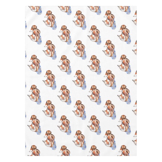 Fox in Socken Tischdecke (Vorderseite)