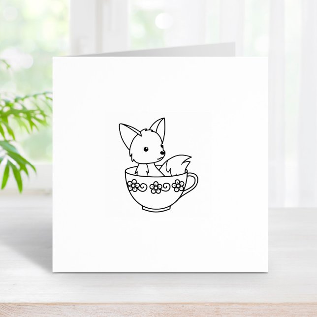 Fox in Teacup 2 Gummistempel (Von Creator hochgeladen)
