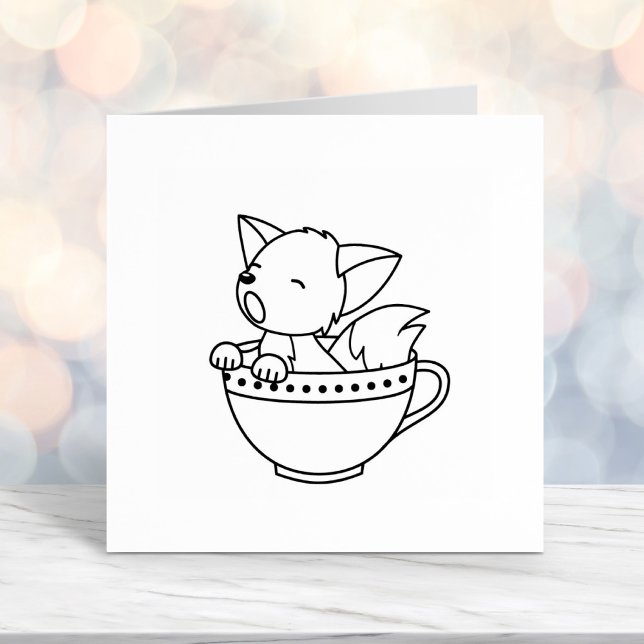 Fox in Teacup Color Me Permastempel (Von Creator hochgeladen)