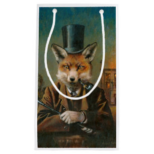 Fox in Top Hat Geschenktasche Kleine Geschenktüte