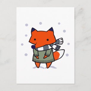 FOX IN WINTER POSTKARTE