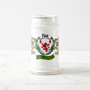 Fox Irish Shield Beer Stein Bierglas
