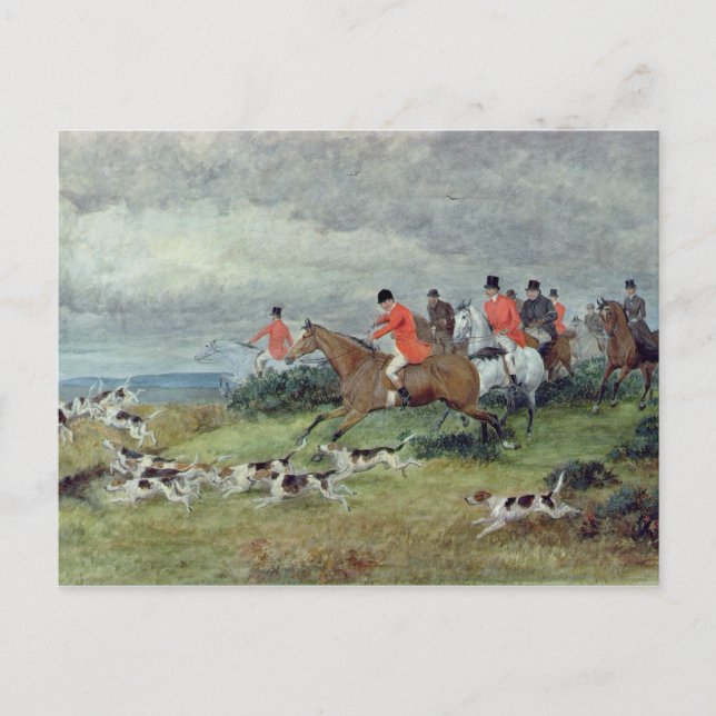 Fox Jagd in Surrey, 19. Jahrhundert Postkarte (Vorderseite)