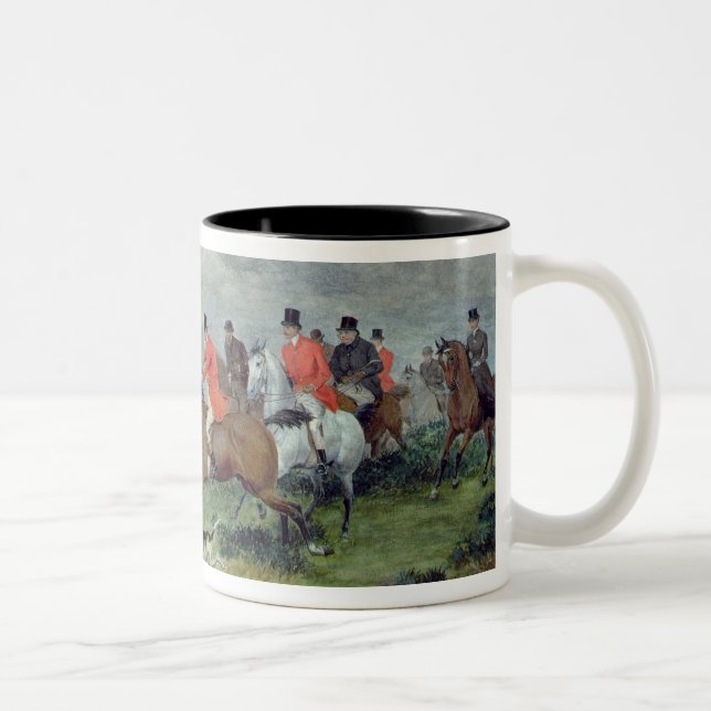 Fox-Jagd in Surrey, 19. Jahrhundert Zweifarbige Tasse (Rechts)