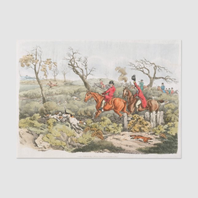 Fox Junting from Sporting Sketches (1817-1818) Seidenpapier (Vorderseite)