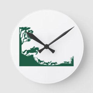 Fox Junting-Silhouette Runde Wanduhr
