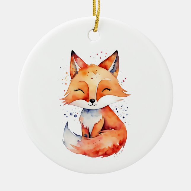 Fox Keramik Ornament (Vorne)