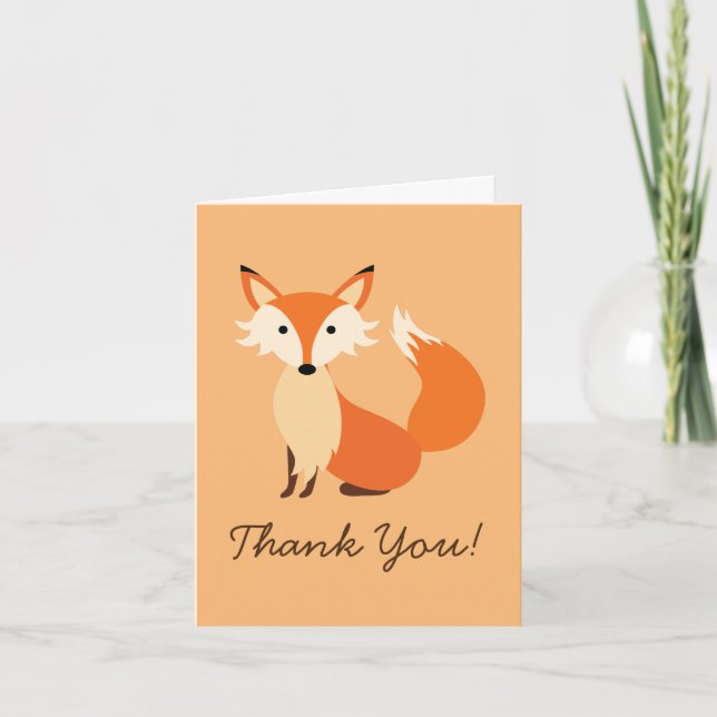 Fox Kid Niedlich Woodland Animal Danke Stationary (Vorderseite)