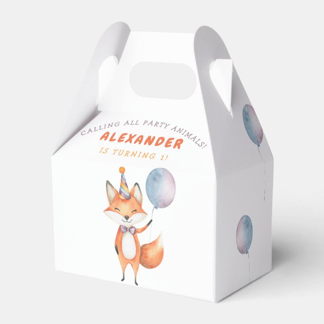 Fox Kindergeburtstag Party Geschenkschachtel (Vorderseite)