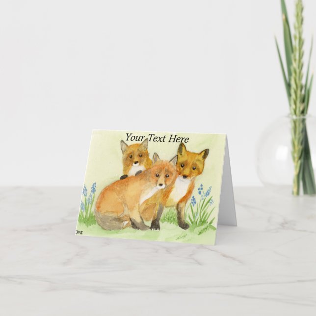 Fox Kits Dankeskarte (Vorderseite)