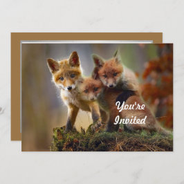 Fox Kits Foto Birthday Einladung