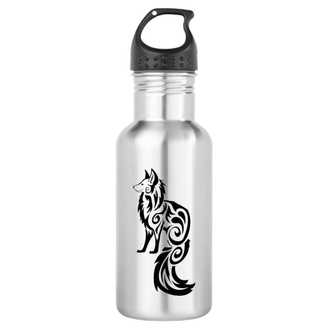 Fox Kitsune Stammes- Trinkflasche (Vorderseite)