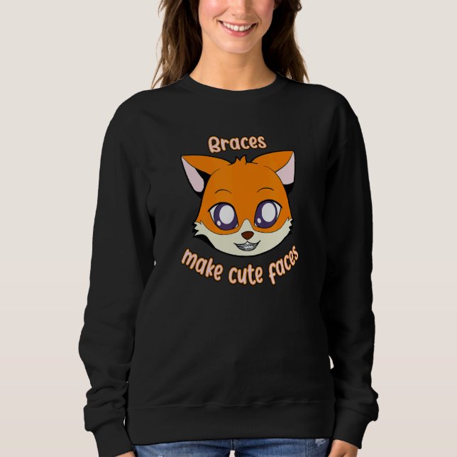 Fox-Klammern sind Niedlich Sweatshirt (Vorderseite)