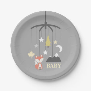 Fox-Krippen-bewegliche moderne neutrale Babyparty Pappteller