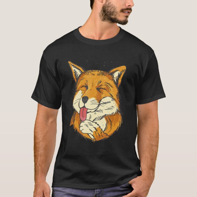 Fox licking his mitts T-Shirt (Vorderseite)