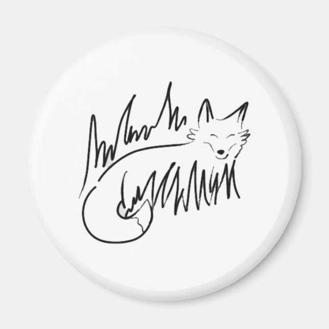 Fox Line Art Magnet (Vorne)