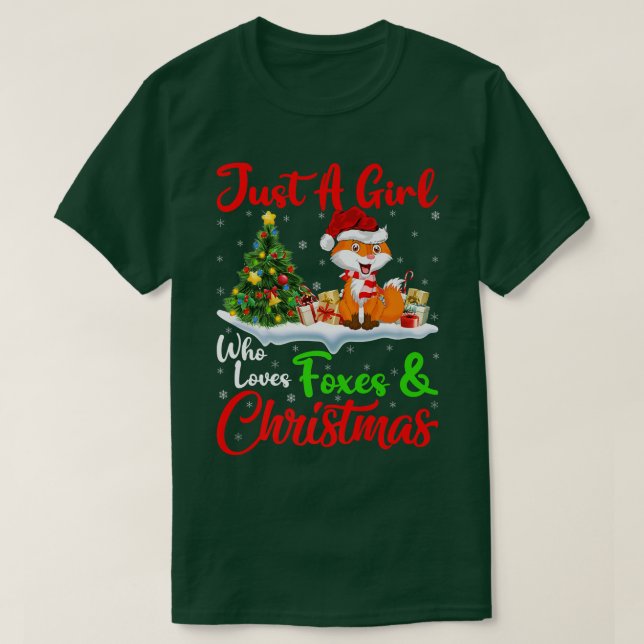 Fox Lover nur ein Mädchen, das Füchse und Christma T-Shirt (Design vorne)