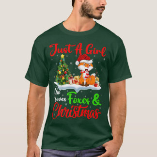 Fox Lover nur ein Mädchen, das Füchse und Christma T-Shirt