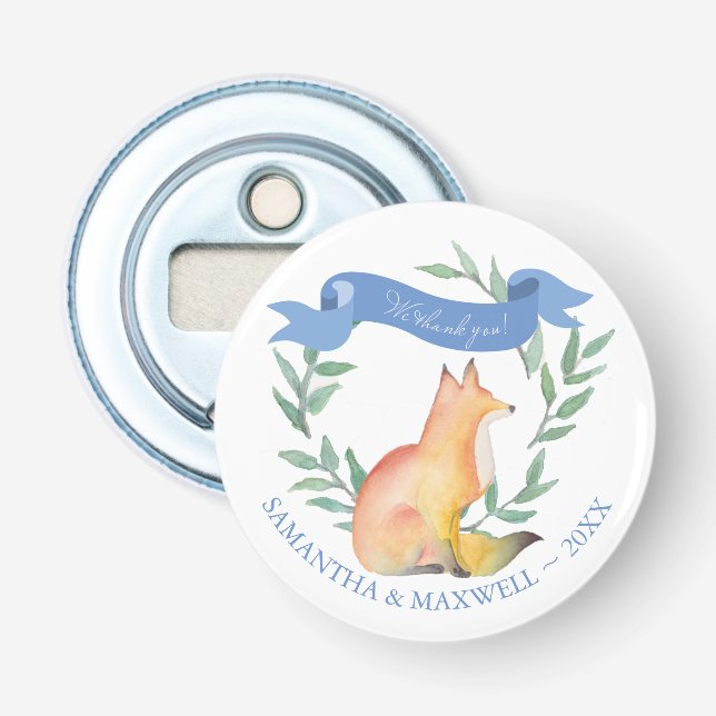 Fox Magnetic Baby Dusche Gefallen Flaschenöffner (Vorderseite)
