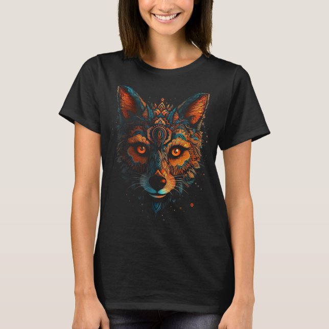 Fox Mandala Fantasy Art - Artwork Fox T-Shirt (Vorderseite)