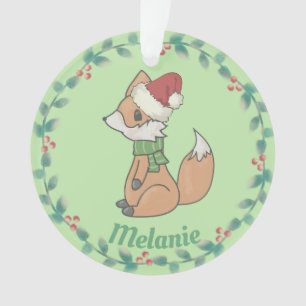 Fox mignon de Noël et guirlande personnalisés
