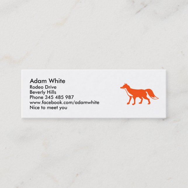 Fox Mini Visitenkarte (Vorderseite)