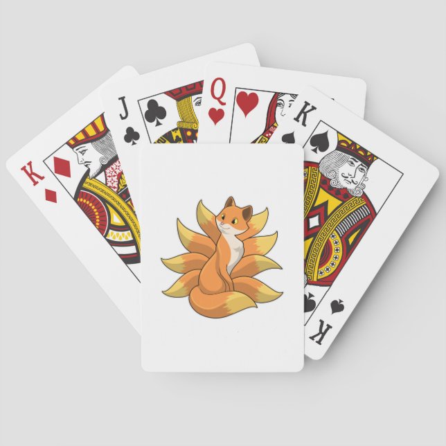Fox mit 9 Fox-Schwänzen Spielkarten (Rückseite)
