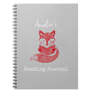 Fox mit Book Personalisiert Reading Notebook Notizblock