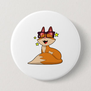 Fox mit Brille Button