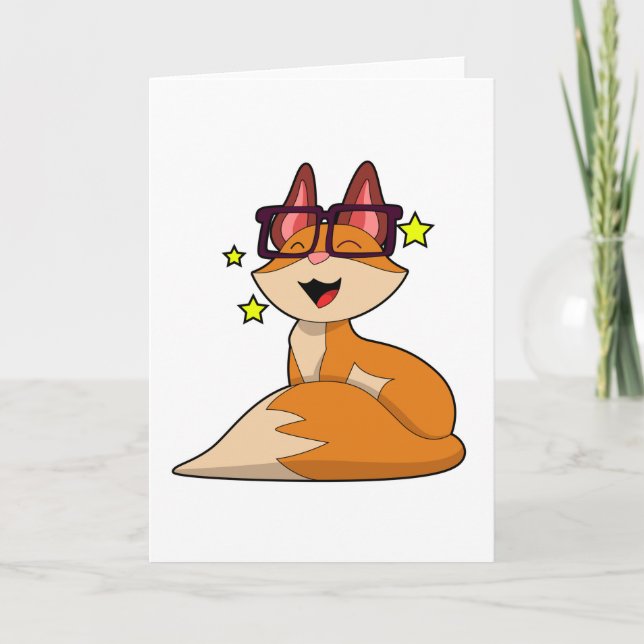 Fox mit Brille Karte (Vorderseite)