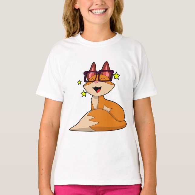 Fox mit Brille T-Shirt (Vorderseite)