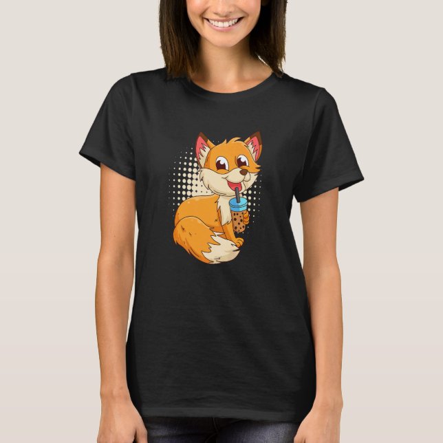 Fox mit Bubbel Tee Bubbeltea Fuchs Kinder (Vorderseite)