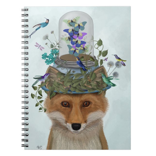 Fox mit Butterfly Bell Jar Notizblock (Vorderseite)