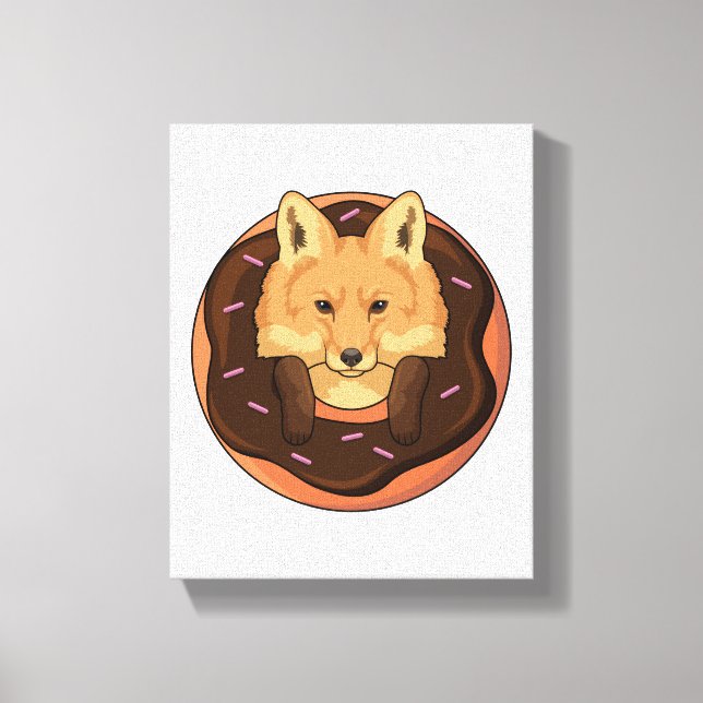 Fox mit Donut Leinwanddruck (Vorderseite)