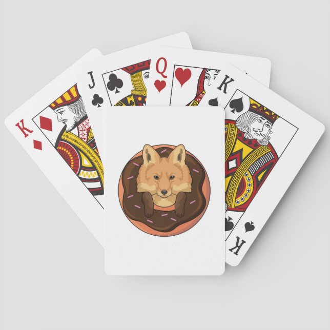 Fox mit Donut Spielkarten (Rückseite)