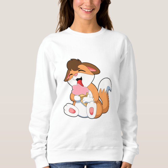 Fox mit Erdbeereis Sweatshirt (Vorderseite)