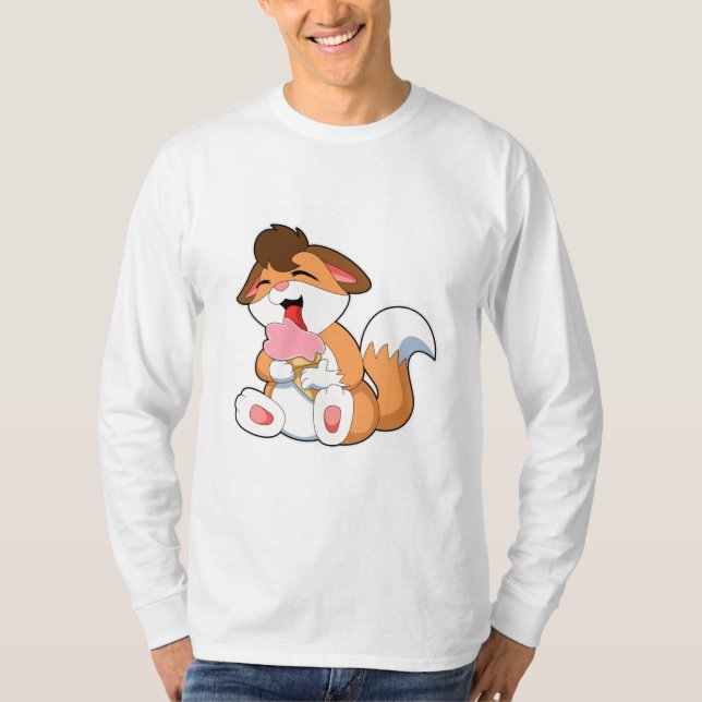 Fox mit Erdbeereis T-Shirt (Vorderseite)