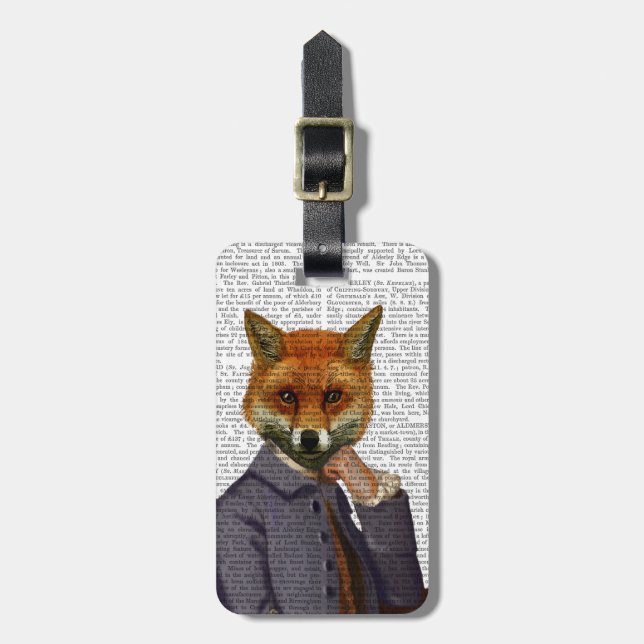 Fox mit Flute 2 Gepäckanhänger (Vorderseite vertikal)