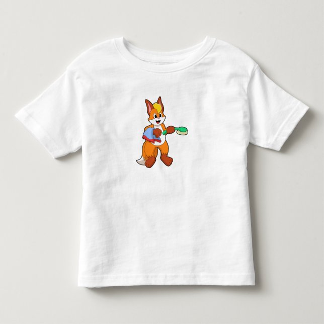 Fox mit Handtuch und Brush Kleinkind T-shirt (Vorderseite)