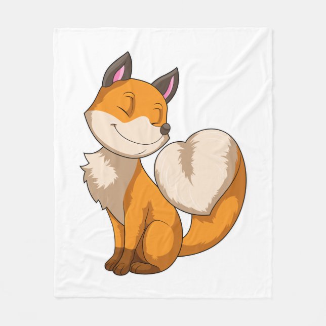 Fox mit Herz Fleecedecke (Vorderseite)