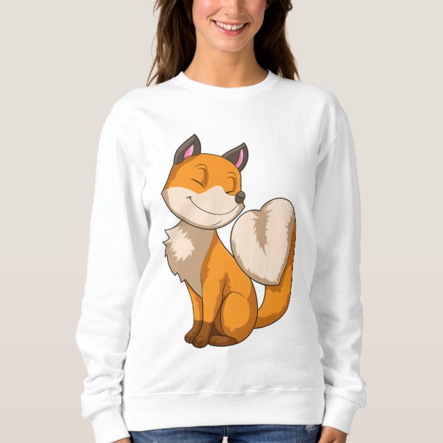 Fox mit Herz Sweatshirt (Vorderseite)