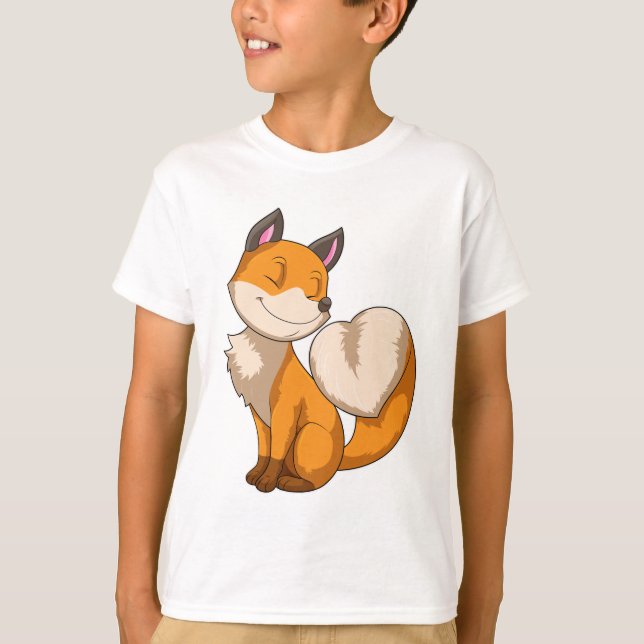 Fox mit Herz T-Shirt (Vorderseite)