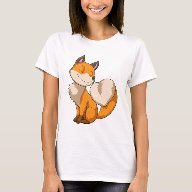Fox mit Herz T-Shirt (Vorderseite)