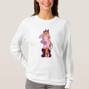 Fox mit Hochzeitskleid & Blume T-Shirt