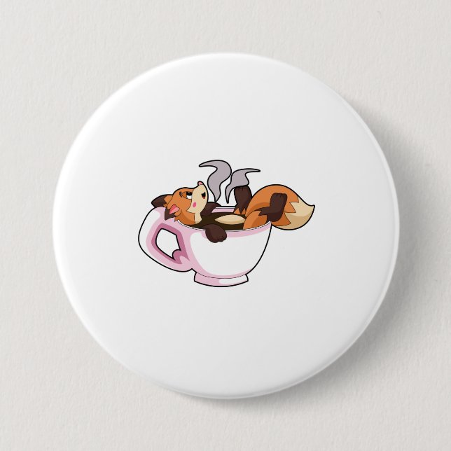 Fox mit Kaffee-Cup Button (Vorderseite)