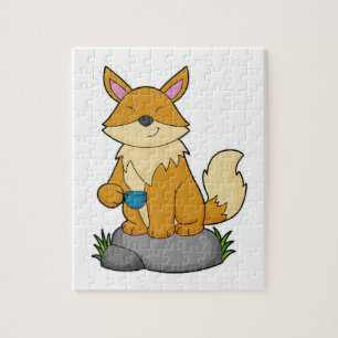 Fox mit Kaffeetasse