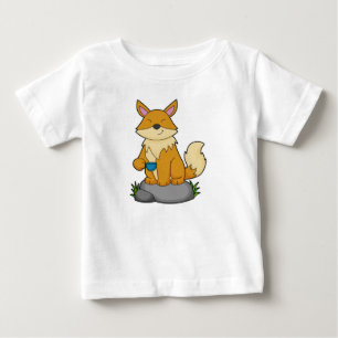 Fox mit Kaffeetasse Baby T-shirt